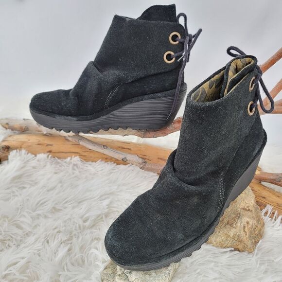 Fly London Black suede booties Yama - Picture 13 of 13